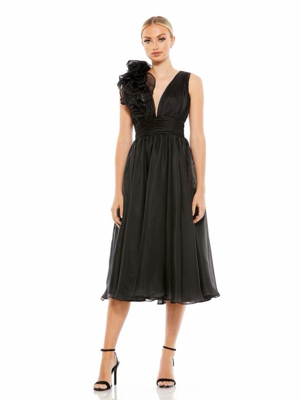 The Mac Duggal Women's Plunging Ruffled A-Line Cocktail Dress